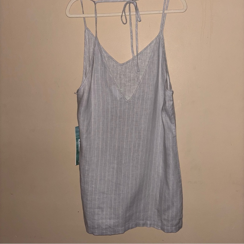 CARVE DESIGNS Women's Gray Striped Nancy Coverup Casual Dress Size L